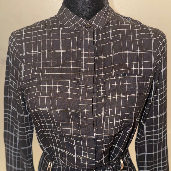 Topshop Long-sleeve Belted Shirtdress in Black - Picture 5 of 5